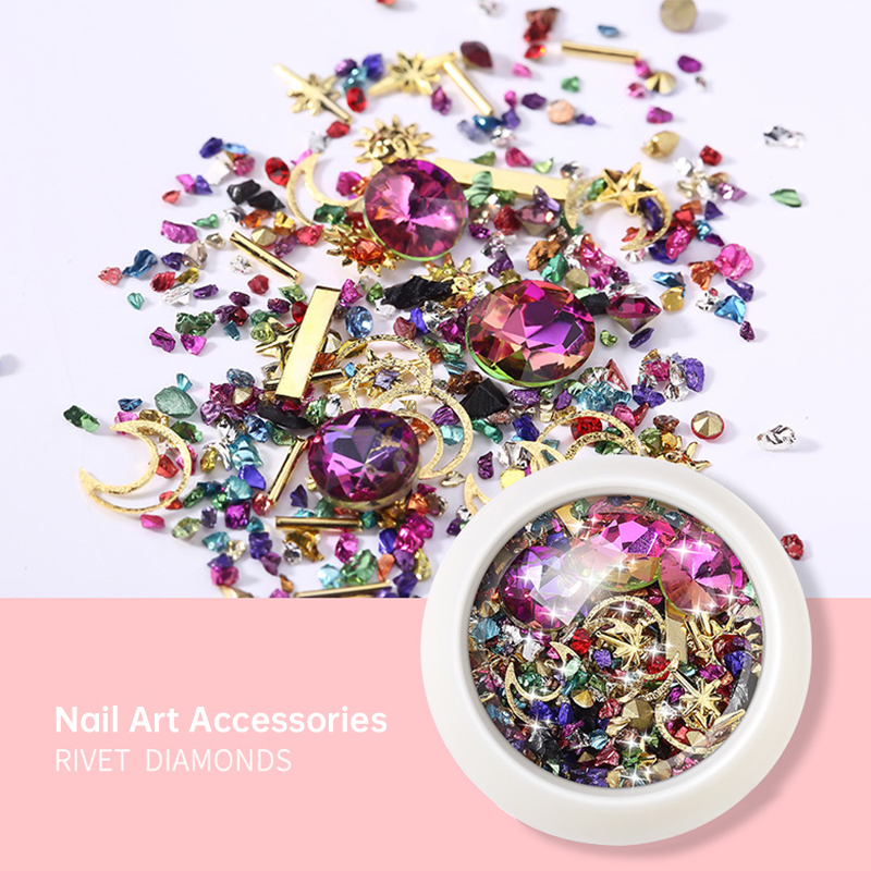 Resin Art Case - Resina pietre gioielli rivetto in metallo