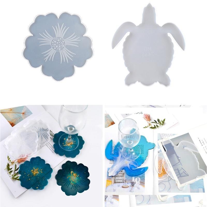 Resin Art Geode - R3mc 2pcs a forma fiore fai